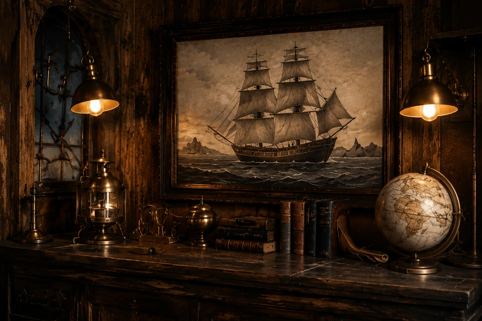 Ingerichte Vintage Maritieme Kamer