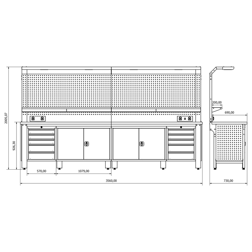 Bullram_WBG04_Industrial workbench (fixed cabinets)