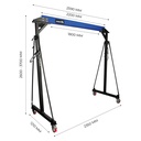Mammuth mobile gantry crane 2 ton set – manual chain hoist