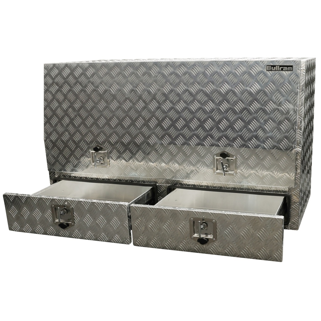 Jobsite box checkerplate with door and 2 drawers