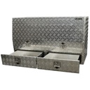 Jobsite box checkerplate with door and 2 drawers