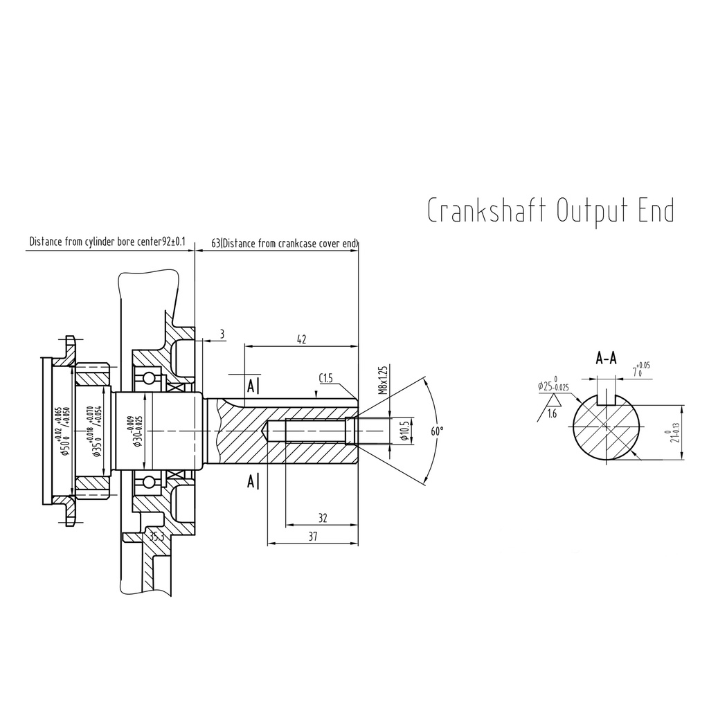 Gasoline engine E-start 9pk shaft size 25mm